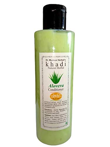 Khadi Natural Herbal Pure Aloe Vera Hair Conditioner - Sulfate & Paraben Free, Soft & Silky Smooth Hair Treatment (200ml) for Dry, Damaged & Frizzy Hair - Perfect for Daily Use & Hair Repair