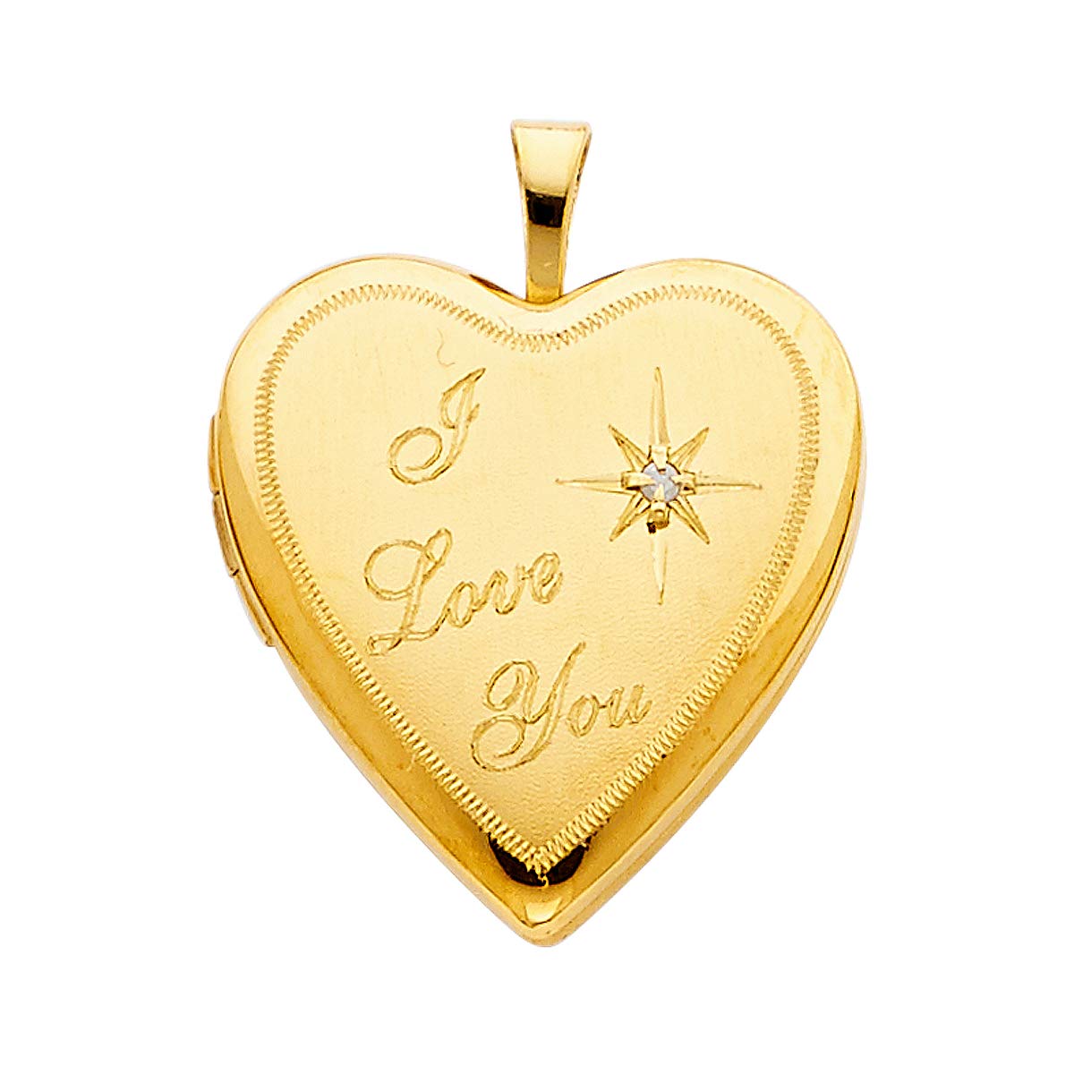 14K Solid Yellow Gold Heart Locket Pendant Necklace - Romantic Valentine's Day Gift for Her, Wife, Girlfriend - Perfect for Anniversaries, Engagements & Special Occasions