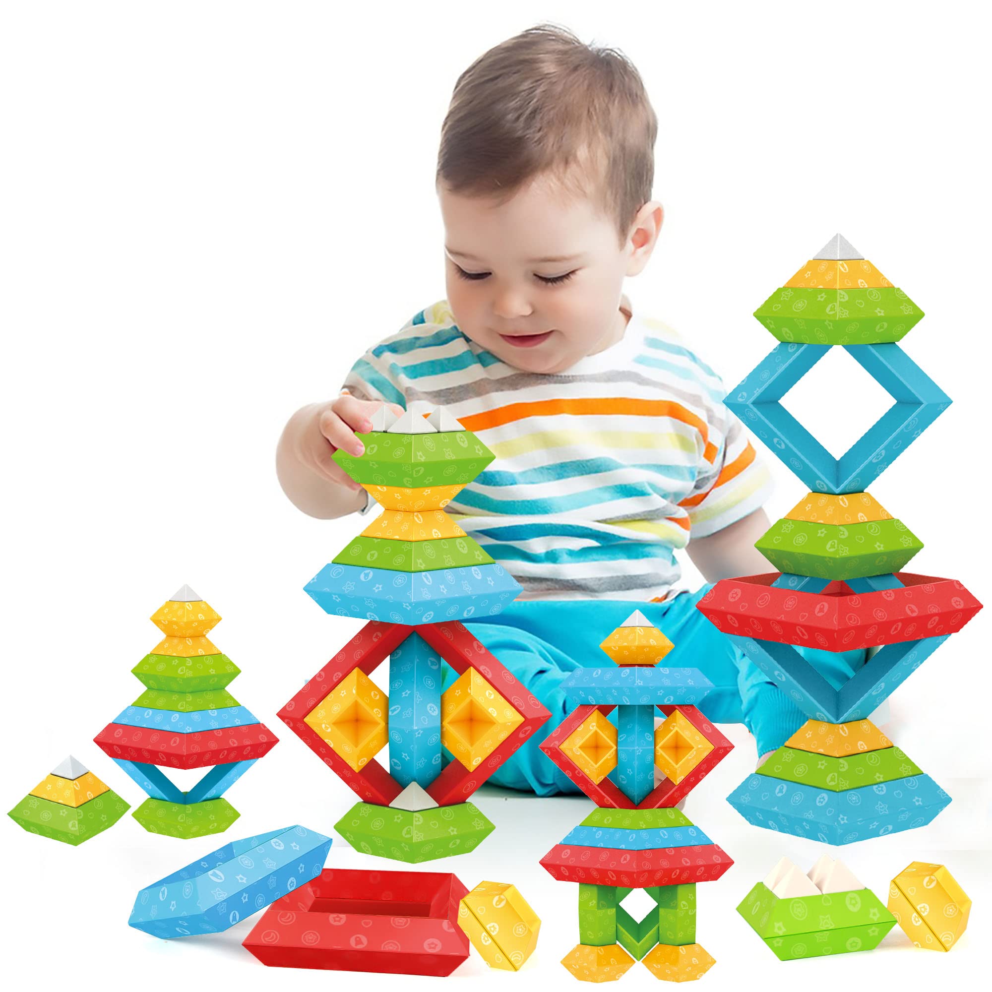 Montessori Toys for Toddlers 2-4 Years Old - 30PCS Educational Building Blocks for Preschool Learning, STEM Sensory Toys for Boys & Girls - Perfect Gift for Kids Ages 1-6 - Ideal for Classroom, Home Play & Early Childhood Development