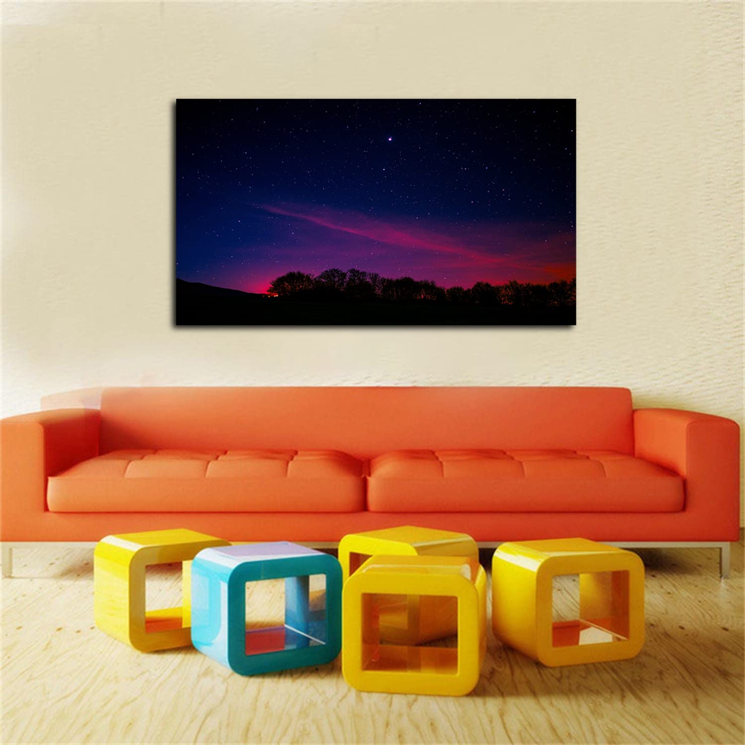 Northern Lights Canvas Art - Pink Aurora Wall Decor for Home & Office