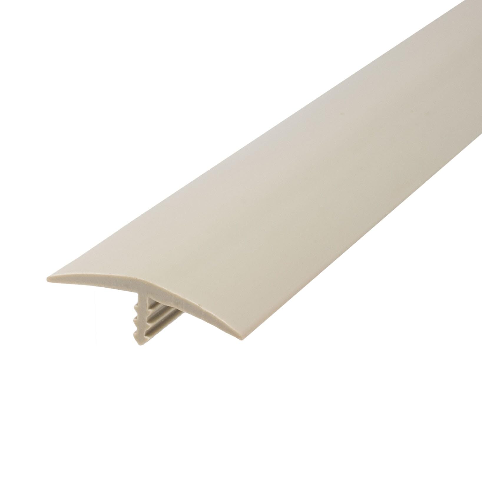 Outwater 1-1/4 Inch Flexible Polyethylene T-Molding in Putty Grey - 250 Foot Coil with Center Barb for Seamless Flooring Transitions | Perfect for DIY Home Renovation, Commercial Spaces & Laminate Floor Installation