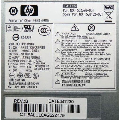 HP Compaq Pro Elite HP D2402E0 240W SFF Power Supply - PC8019, 508151-001, 508152-001 - Replacement Power Supply for HP Desktop Computers, Workstations & Small Form Factor PCs