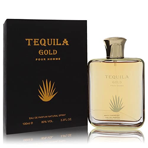 Premium Tequila Gold Cologne for Men - 3.3 oz Eau de Parfum Spray | Luxury Fragrance with Woody & Citrus Notes | Perfect for Date Night, Office & Special Occasions