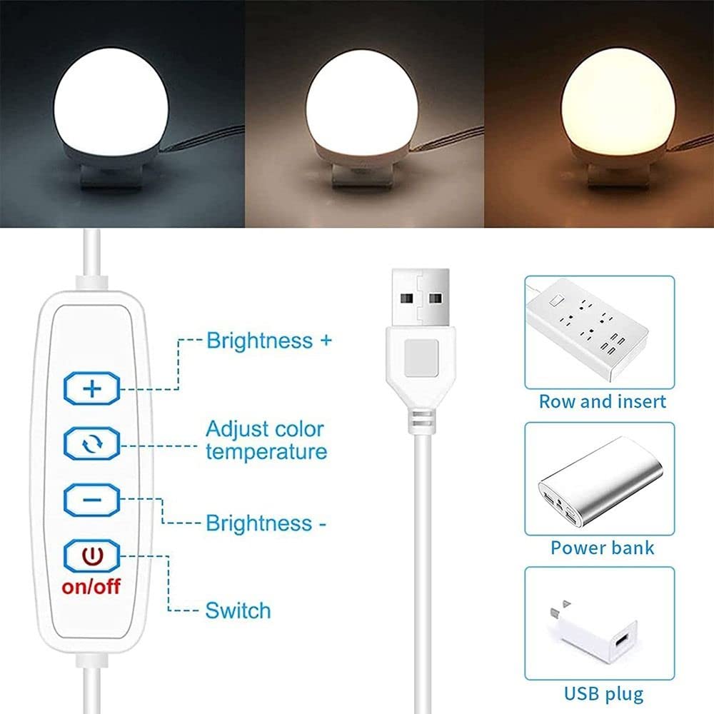 Andy's Orchids Vanity Mirror Lights Kit - 12 LED Bulbs with Adjustable Color & Brightness, Dimmable Makeup Lights for Dressing Room, Bathroom, and Bedroom Vanity Mirror Lighting