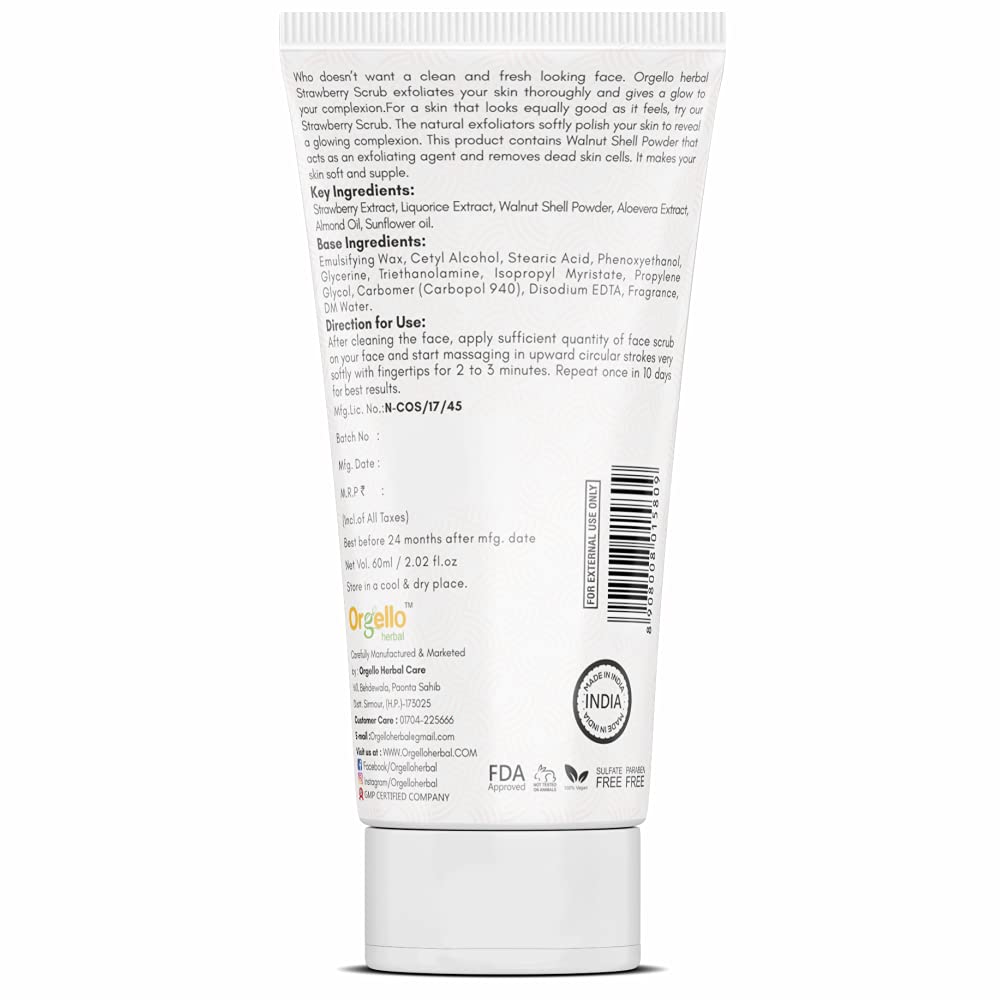 Orgello Herbal Aloe Vera Peel Off Mask & Strawberry Face Scrub Set - 2 x 100ml for Women & Men | Deep Cleansing, Blackhead Removal, Skin Brightening | Perfect for Spa Day & Skincare Routine