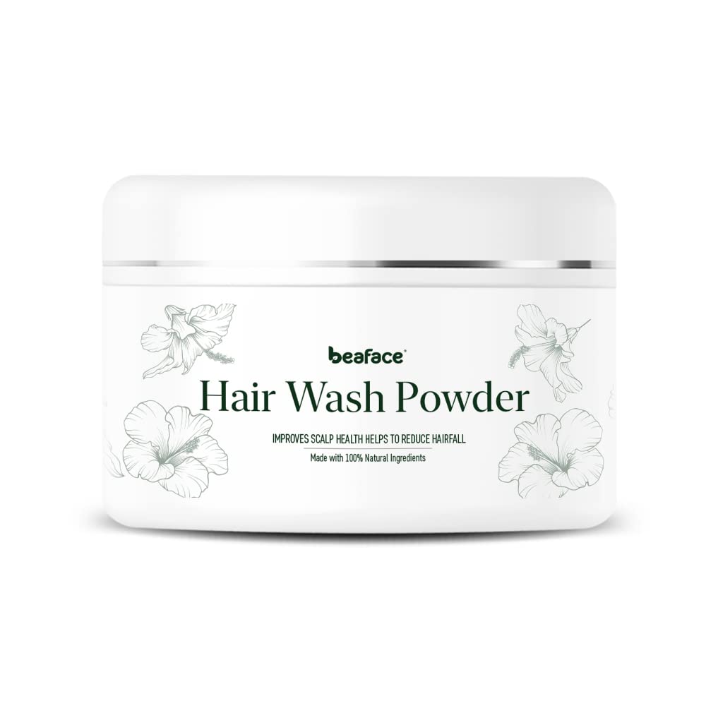 Beaface Natural Hair Wash Powder for Hair Growth, Scalp Care & Hair Loss Prevention - 100g | Gentle Cleansing for Dry, Damaged & Oily Hair - Herbal Shampoo Alternative for Men & Women