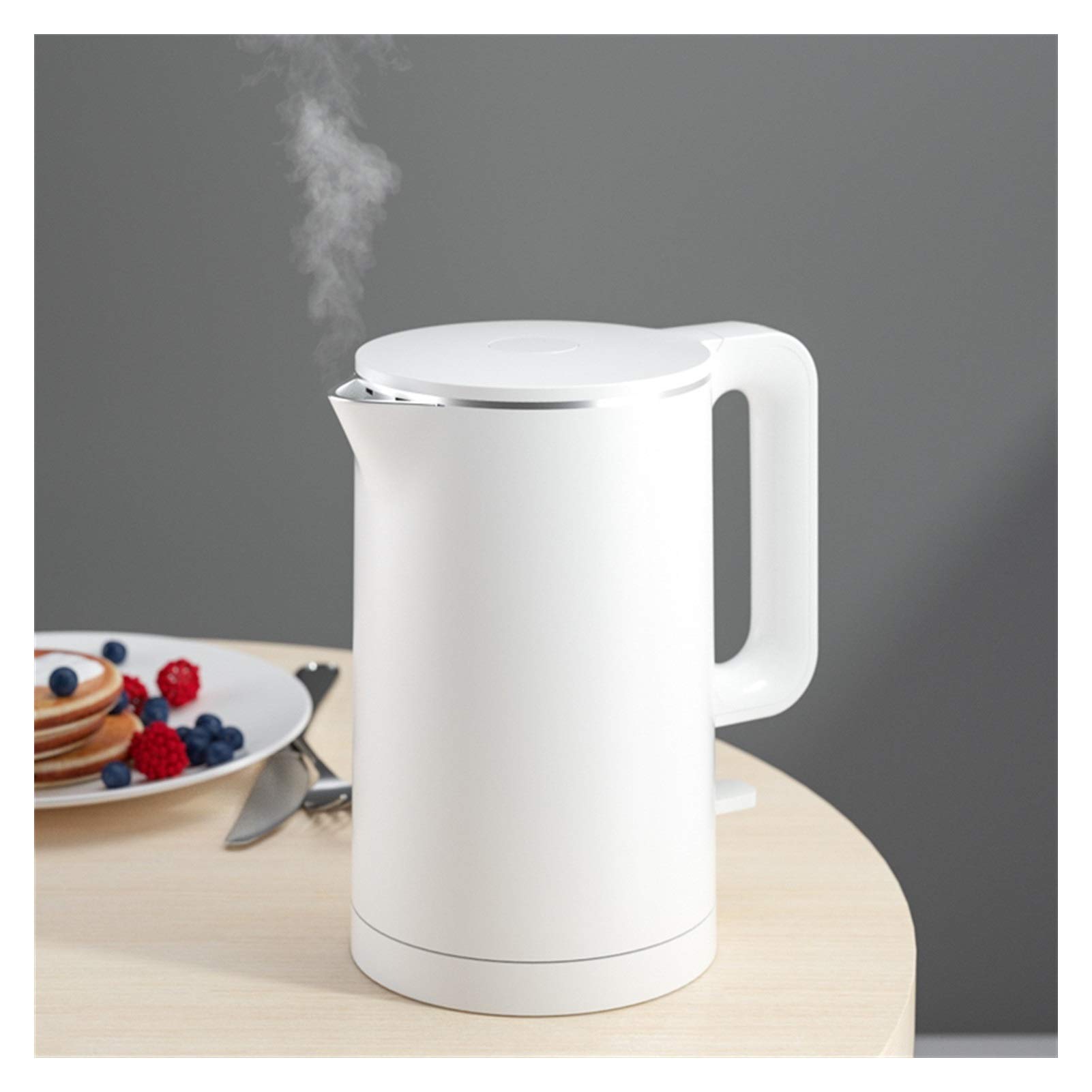 1.7L Fast Boiling Stainless Steel Electric Kettle - Smart & Energy Efficient for Home, Office, Dorm - White (Perfect for Tea, Coffee & Instant Meals)