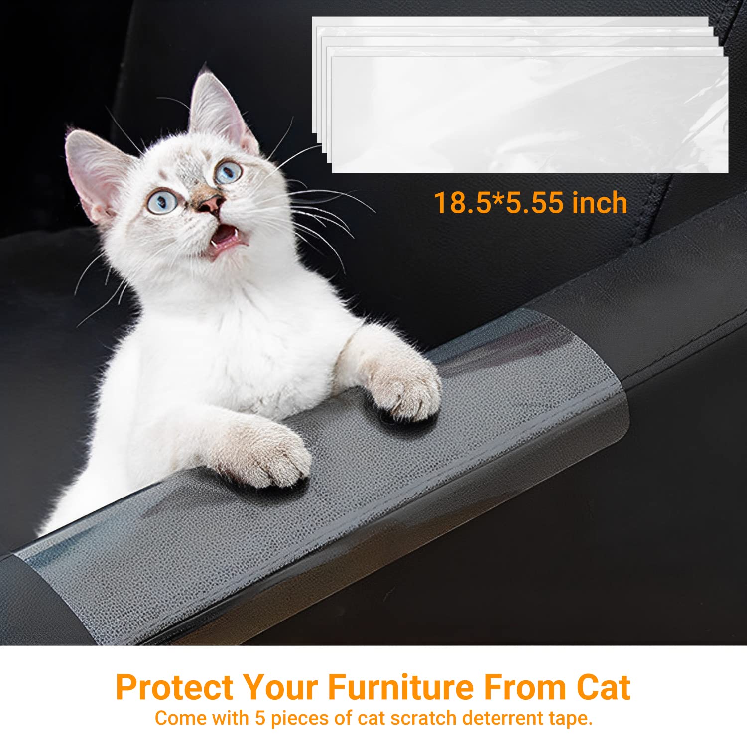 5-Pack Cat Scratch Deterrent Tape + Sisal Cat Scratcher Mat (23.6