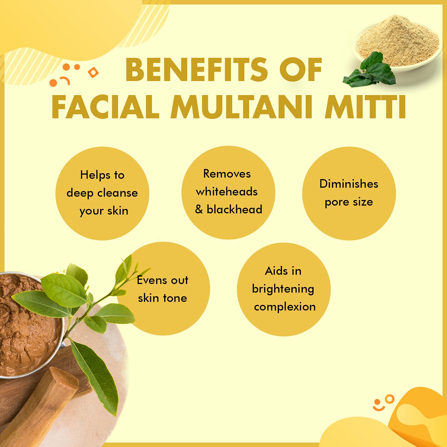 Best Ayurvedic Amrita Multani Mitti Clay Face Mask for Acne, Pimples & Skin Brightening - 200g | Natural Skin Care for Oily & Acne-Prone Skin | Perfect for Daily Detox & Glowing Complexion