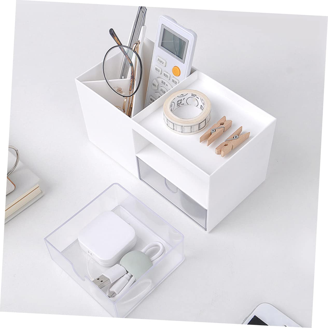 LIFKOME 1 Drawer Organizer for Skin Care & Makeup Storage - Lockable Cosmetic Cart with Adjustable Dividers - Perfect for Vanity, Bathroom & Travel Organization