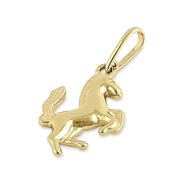 14K Solid Yellow Gold Racing Horse Pendant Necklace - Elegant Equestrian Jewelry Gift for Women & Girls - Perfect for Horse Lovers, Birthday, Anniversary & Special Occasions