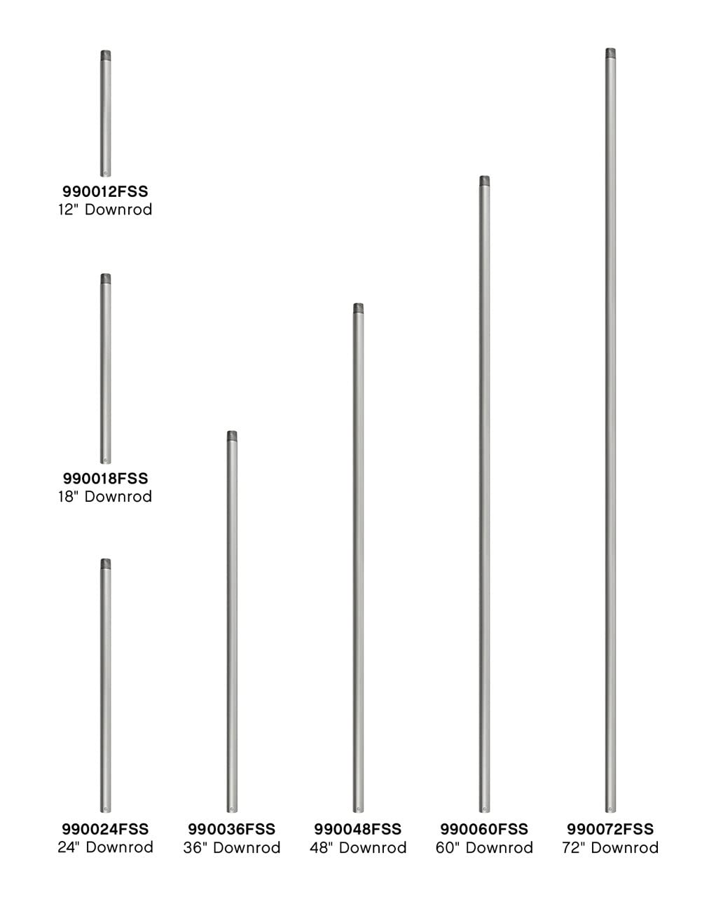 Hinkley 990036FSS36 Adjustable Ceiling Fan Down Rod - Satin Steel Extension Pole for Custom Height Installation - Perfect for Living Room, Bedroom & Outdoor Patio Air Circulation