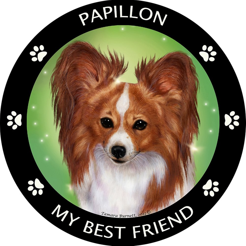 Best Friend Dog Magnet - Papillon Red & White Design - Perfect for Refrigerators, Lockers & Office Decor