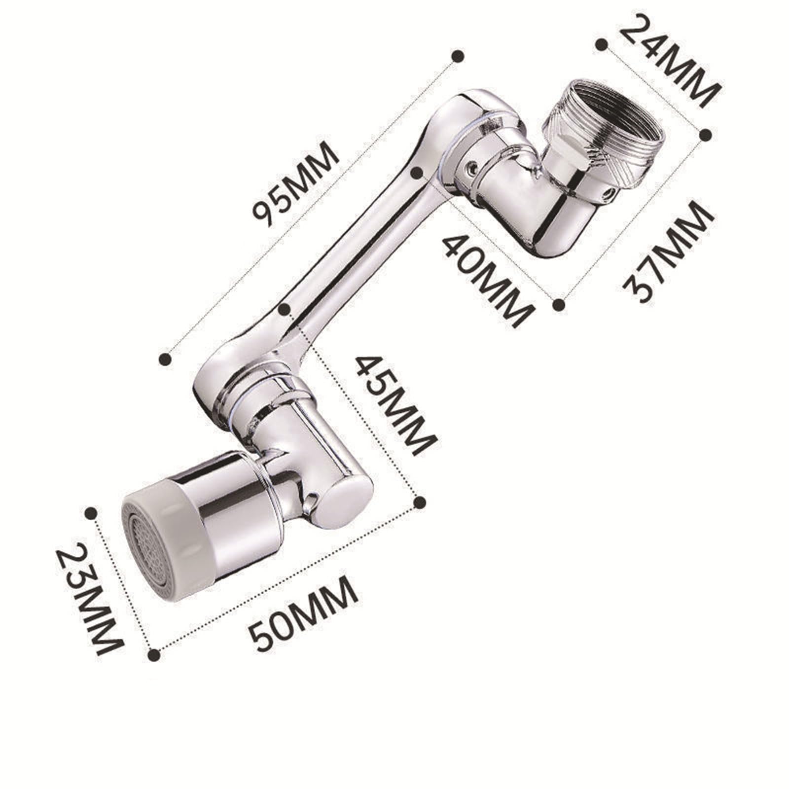 360° Rotating Faucet Extender with Dual Spray Modes - Splash-Free Hand Washing, Hair & Face Rinsing for Bathroom & Kitchen Sink (Silver, 2-Pack) - Perfect for Kids, Pets & Disabled Users
