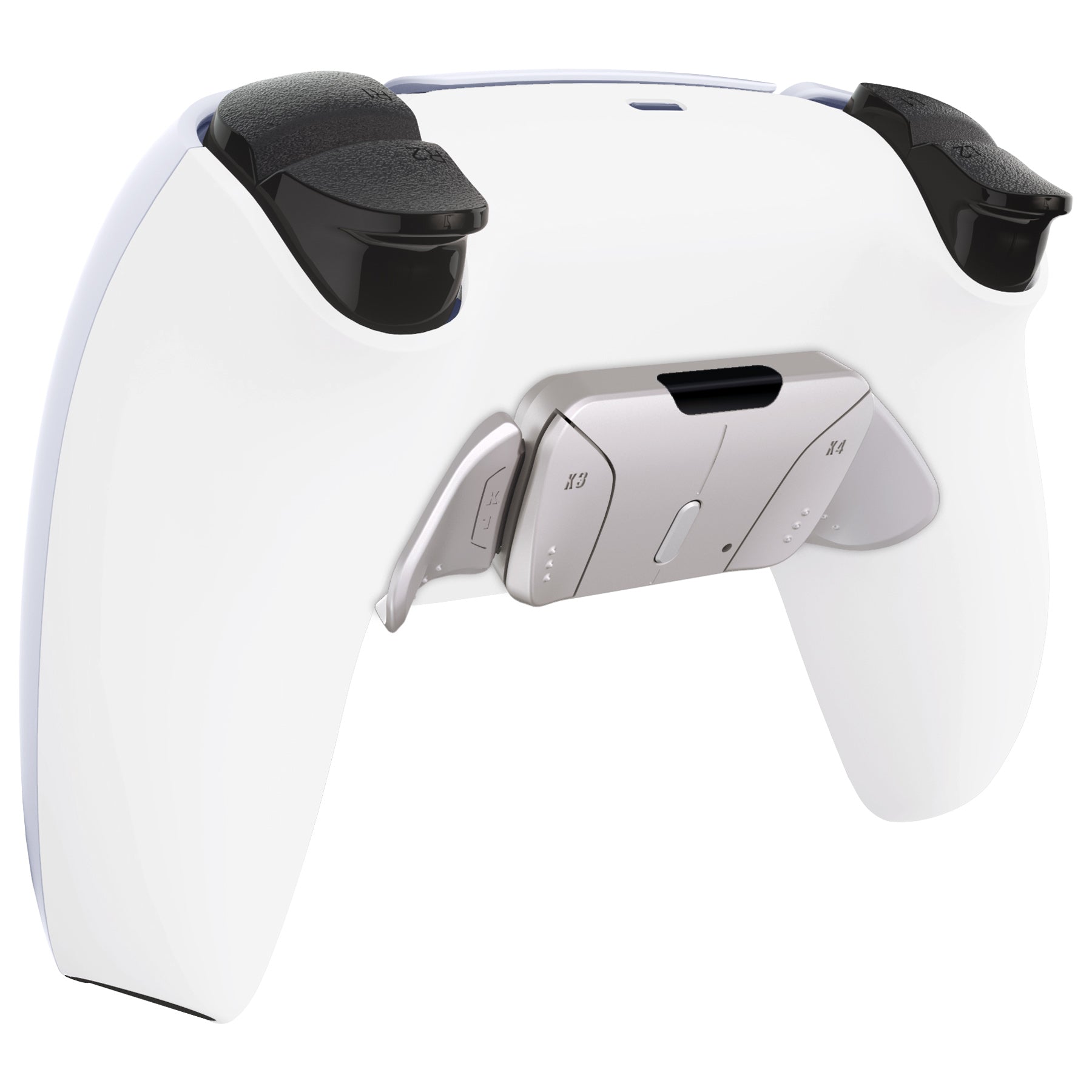 ExtremeRate Silver Real Metal Buttons (RMB) RISE4 Remap Kit for PS5 Controller BDM-010/020 - Premium White Gaming Accessories - Perfect for Competitive Gaming & Custom Controller Builds