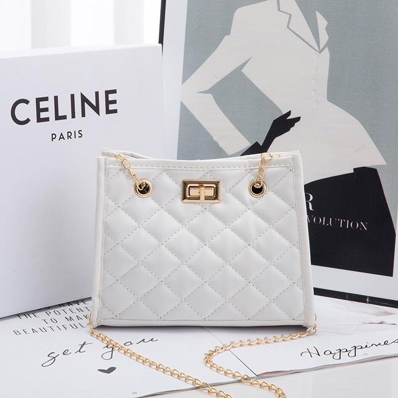 Stylish Mini Chain Shoulder Bag for Women - Small Square Crossbody Purse with Rhombus Sewing Design | Perfect for Parties, Dating & Daily Use