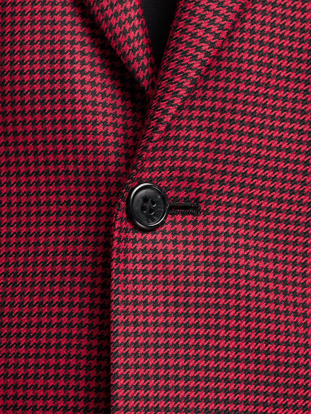 Premium Wool Houndstooth Single-Breasted Peak Lapel Blazer for Men - Classic Black/Red Checkered Pattern | Formal Business Attire & Special Occasion Wear