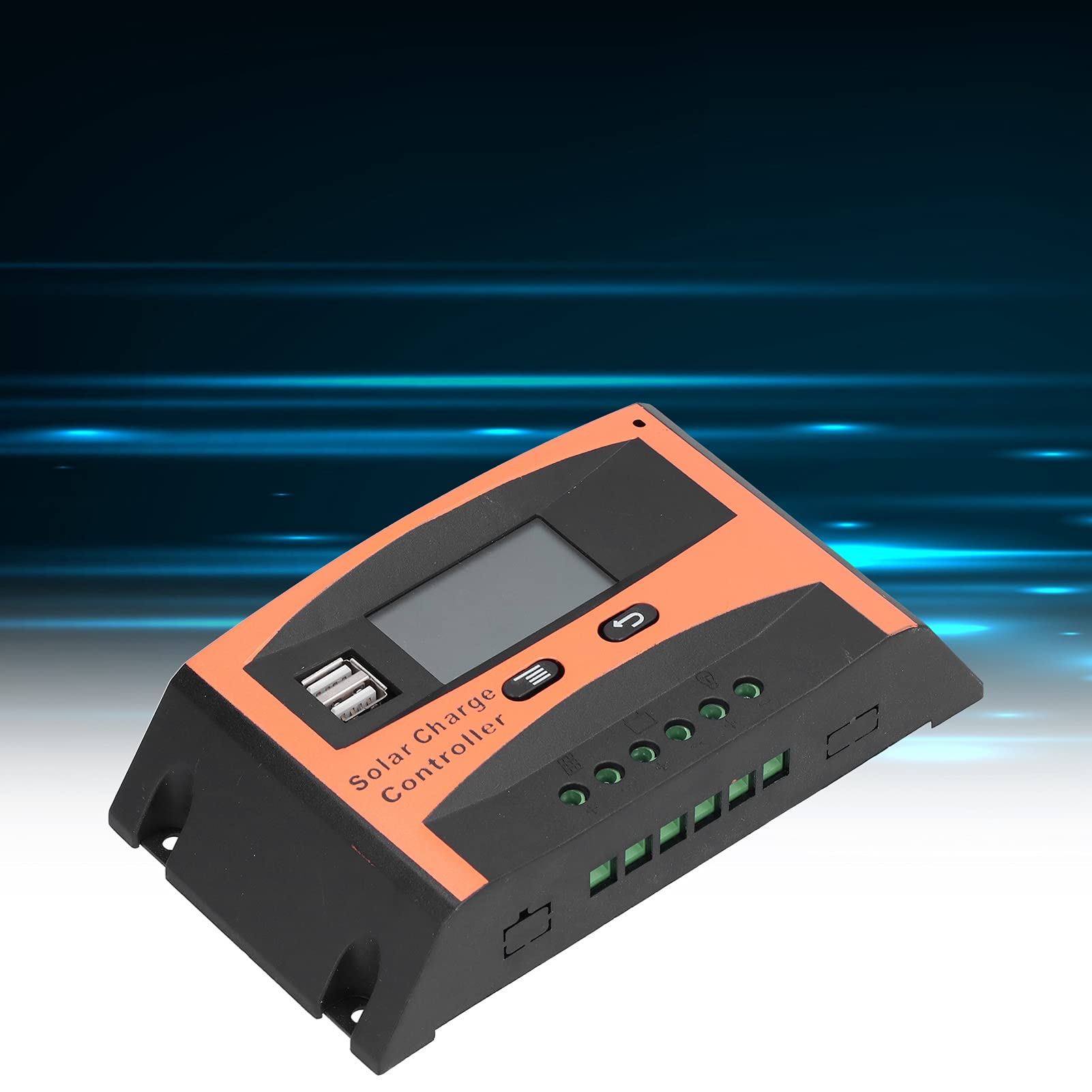 Solar Charge Controller with Auto Correction & Temperature Compensation - 12V/24V MPPT Regulator for Home Solar Panels, RV, Boats & Off-Grid Systems
