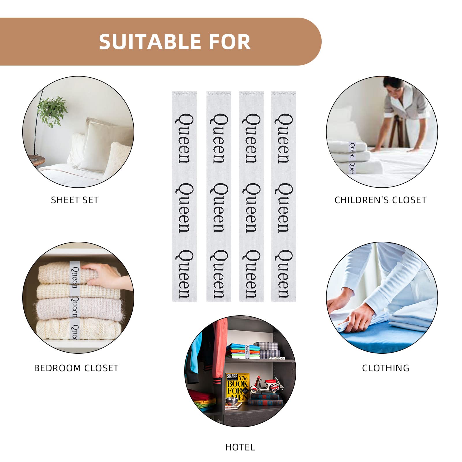 4PCS Elastic Bed Sheet Organizer Bands - Queen Size Foldable Bedding Straps for Sheet, Pillowcase & Duvet Storage | Linen Closet Organization | Perfect for Home, Apartment & RV Use