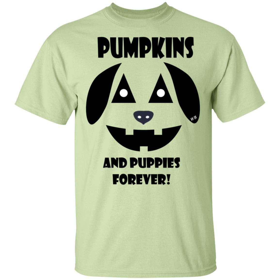 WineyBitches.Co Pumpkins And Puppies Forever Halloween Cotton T-Shirt - Cute Fall Graphic Tee for Women, Halloween Party Outfit, Dog Lover Gift