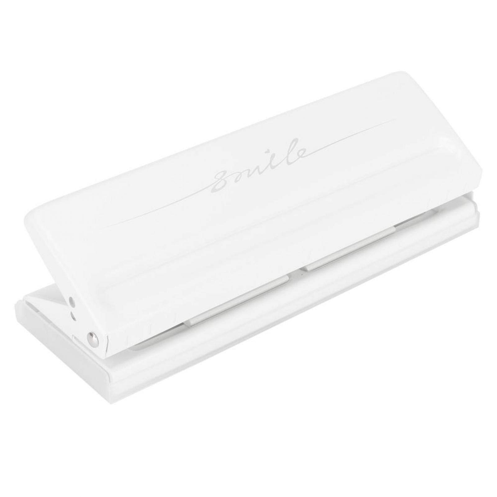 Adjustable 6-Hole Punch for A4 A5 A6 - Metal Ring Binder Planner for Home School Office (White) - Perfect for Organizing Documents