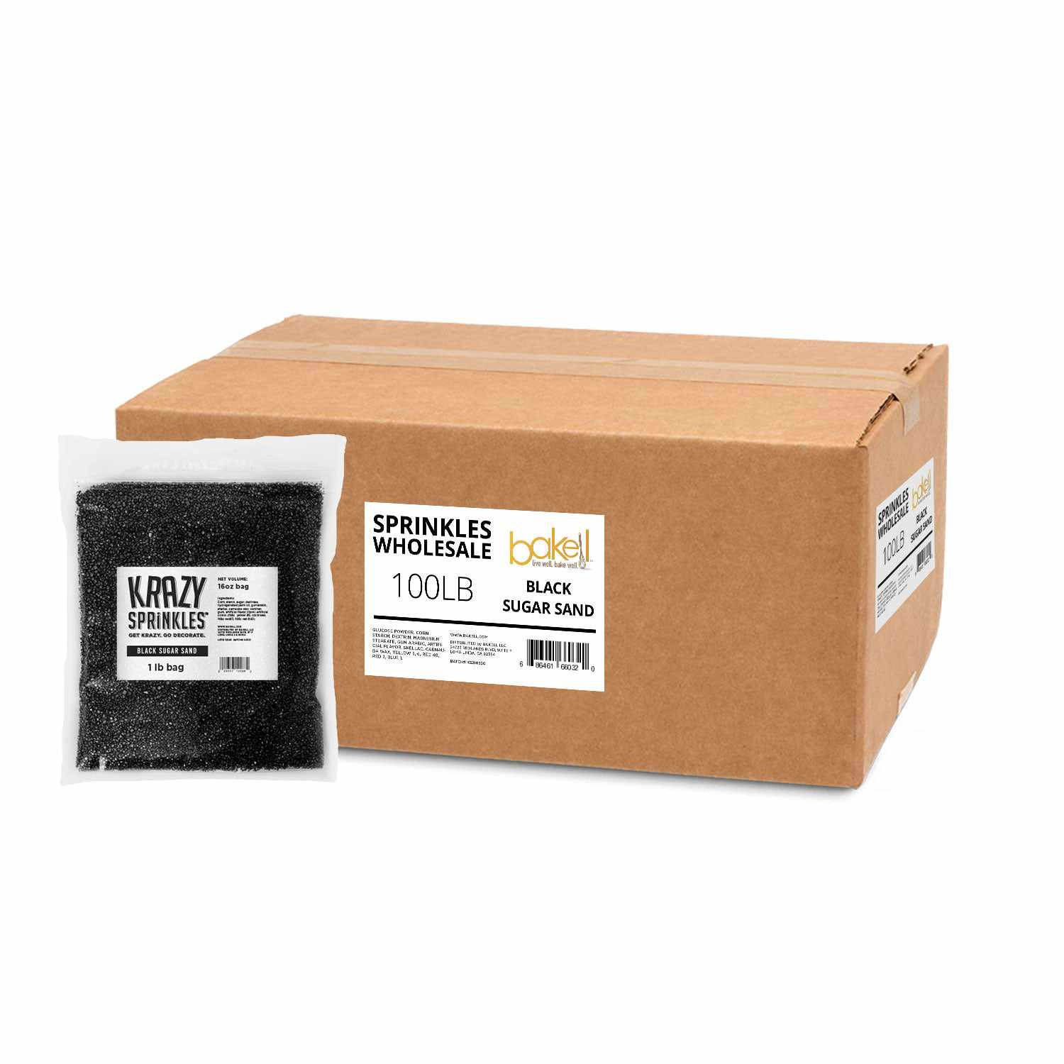 Black Sugar Sand Bulk Pack - 50 lbs Case | Perfect for Baking, DIY Crafts & Spa Treatments