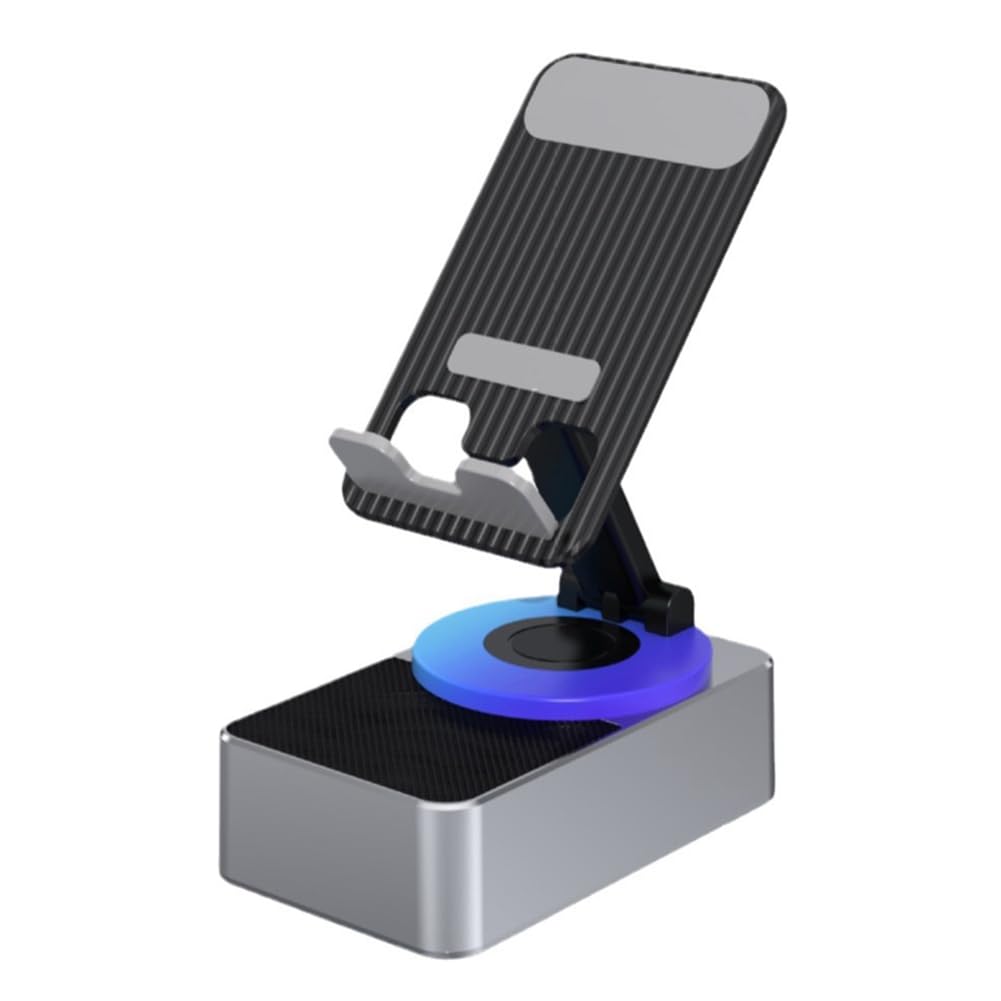 Sichuny 3-in-1 Mobile Phone Holder with Built-in Power Bank & Bluetooth Speaker - Foldable, Rotating Desktop Stand for Hands-Free Calling & Music Playback - Perfect for Home, Office, and Car Use