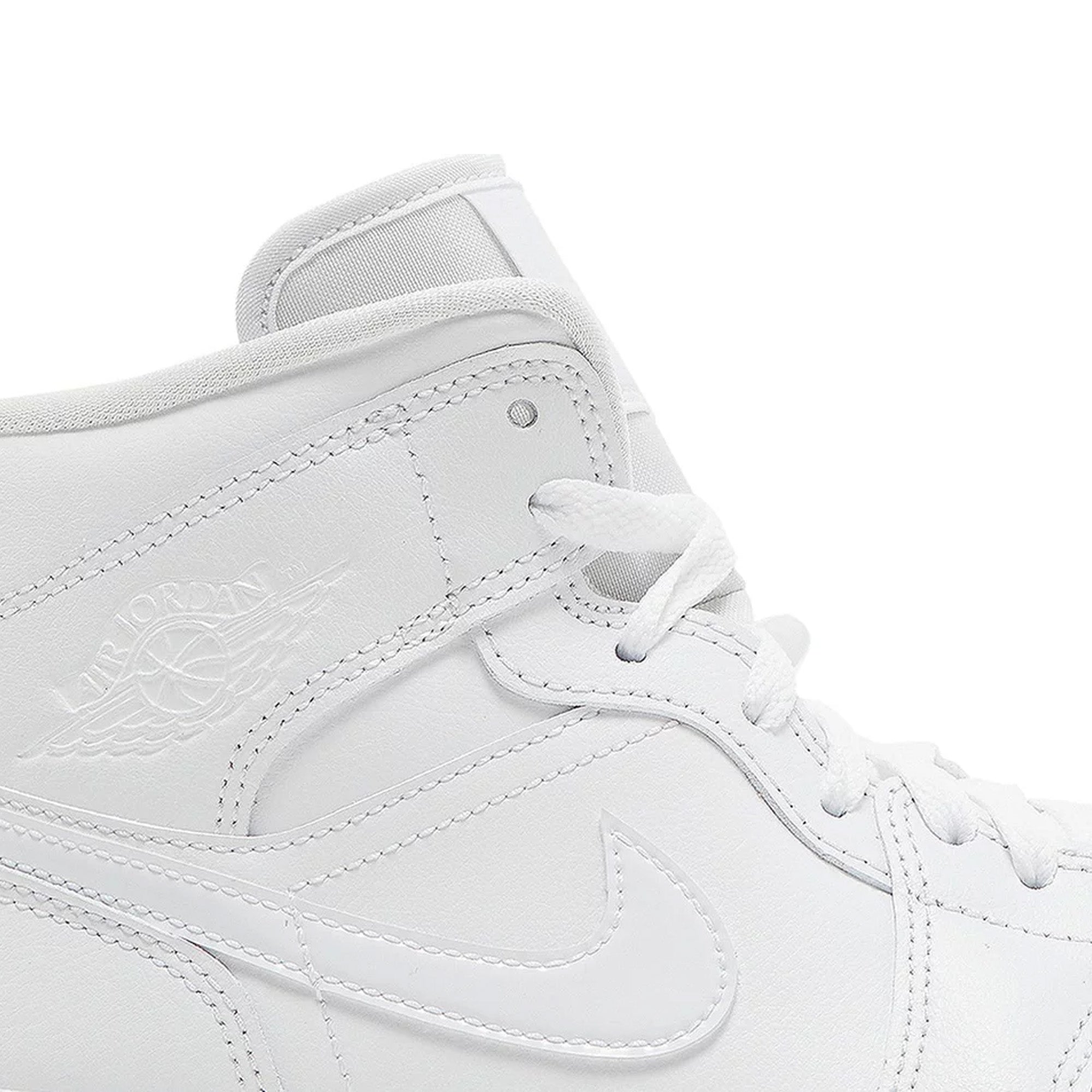 Air Jordan 1 Mid 'Triple White' Women's Basketball Shoes (2022) - Comfortable Sneakers for Casual Wear, Gym & Street Fashion
