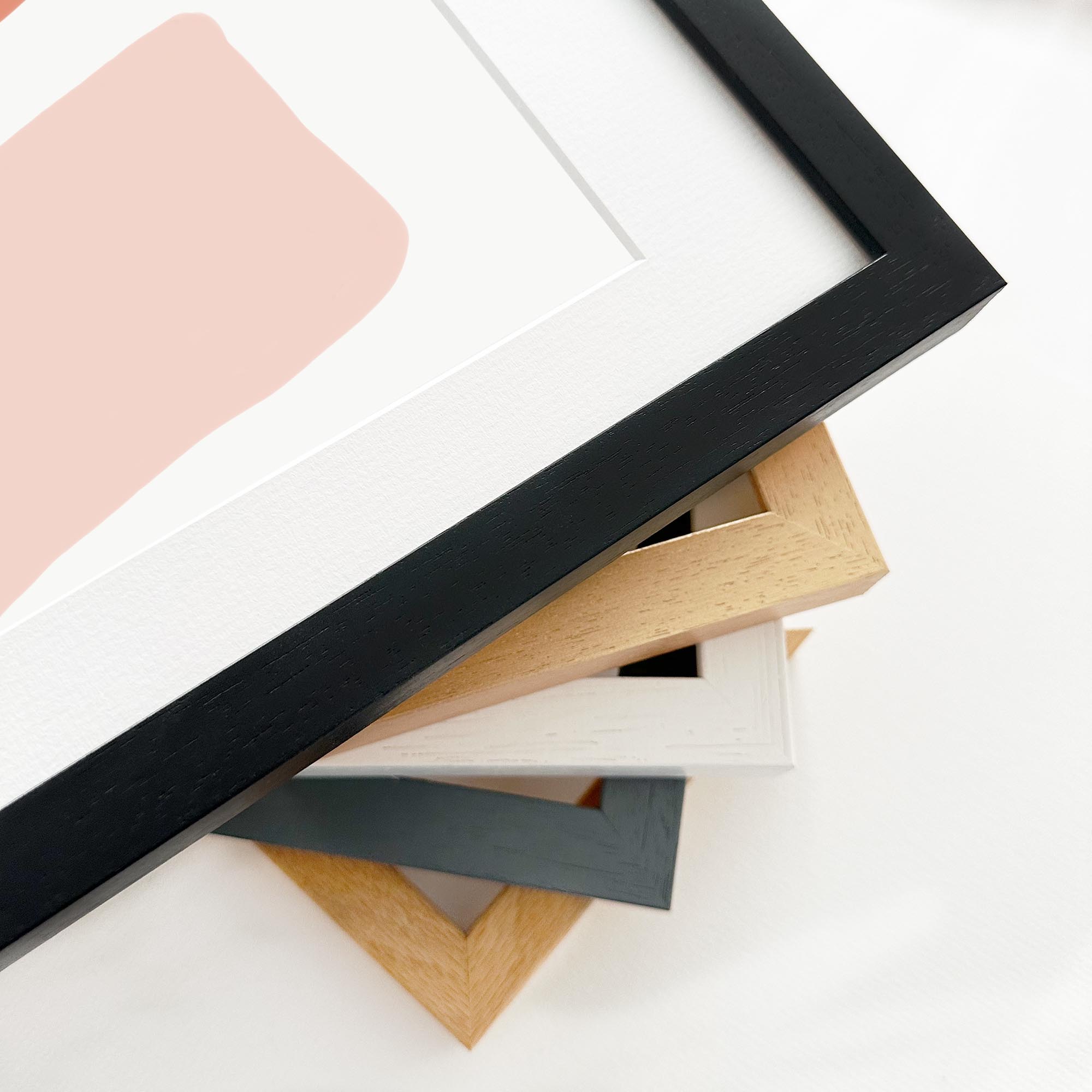 3-Piece Blush Shapes Framed Wall Art Set - Modern Abstract Canvas Prints for Living Room, Bedroom & Office Decor