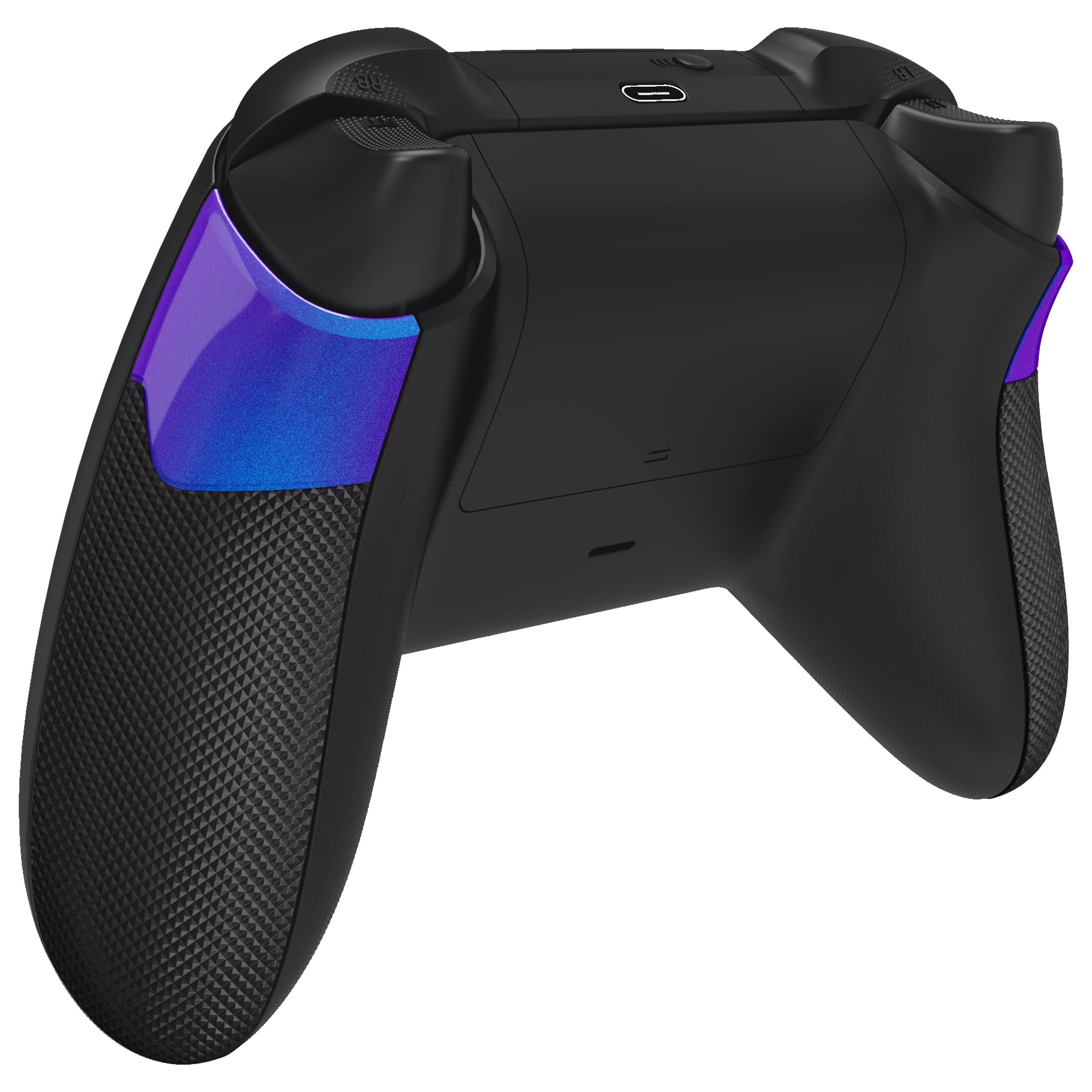 eXtremeRate Non-Slip Rubberized Grip Replacement Back Panel for Xbox Series X/S Controller - Chameleon Purple Blue | Enhanced Gaming Comfort for Long Play Sessions