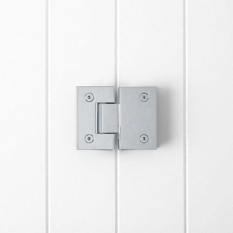 Glass to Glass Shower Door Hinge in Chrome - Perfect for Bathroom Renovation and Modern Shower Enclosures