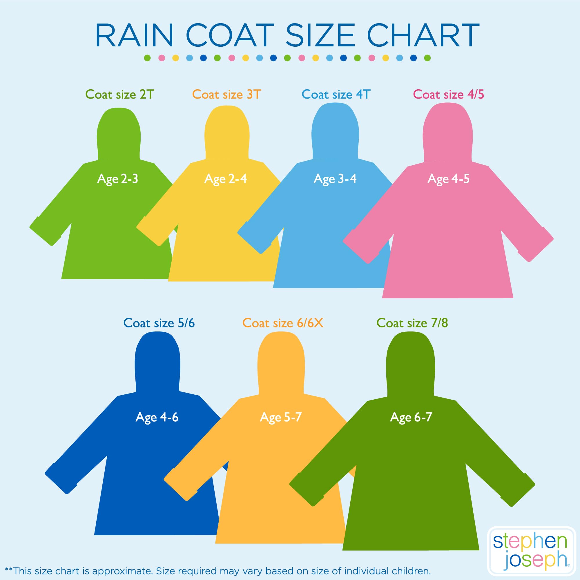 Stephen Joseph Baby Girls Waterproof Raincoat - Cute & Stylish Toddler Rain Jacket for Outdoor Play, Park Visits & Rainy Day Adventures