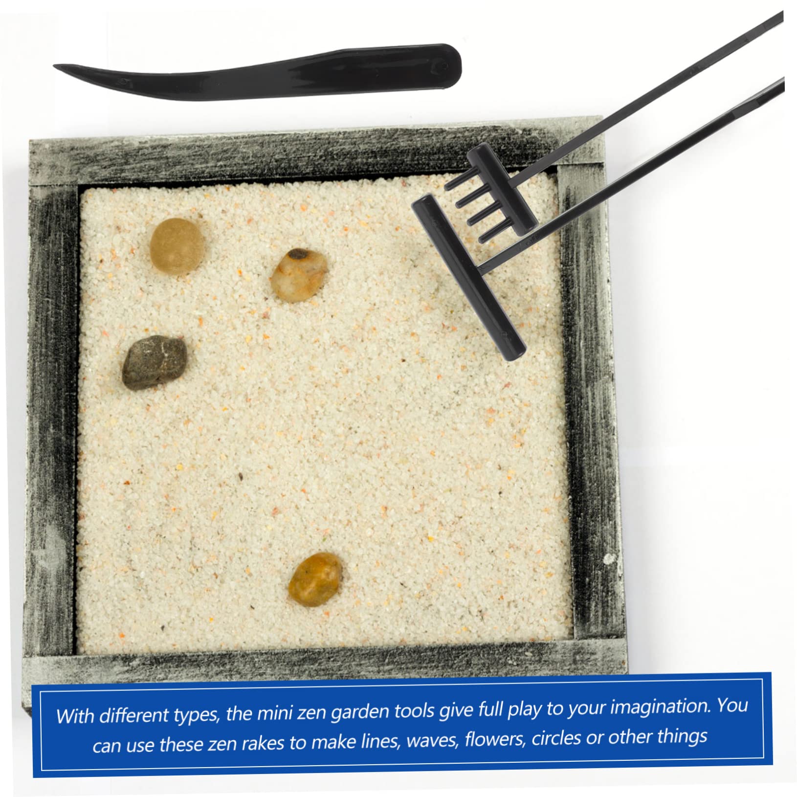 Zen Sand Garden Rake Set - Plastic Miniature Sandbox Tools for Japanese Zen Gardens, Sand Art & Stress Relief | Perfect for Meditation, Office Desk Decor & Kids Sensory Play
