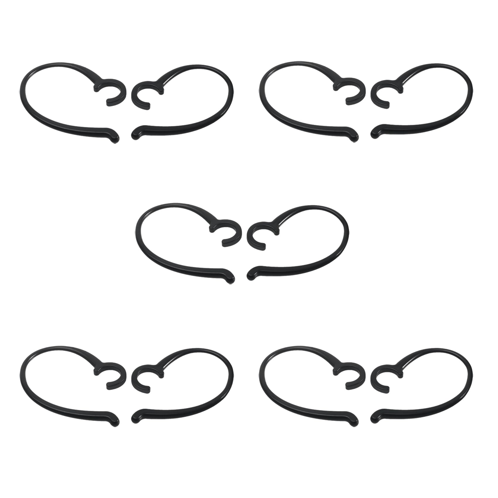 SIMOLIO Decompression Hanger Loops for Under-Chin Headsets - Wireless TV Headset Replacement Clip Ear Hook Compatible with SM-823 & SM-824 Series - 5 Pairs Black - Perfect for Watching TV, Gaming & Hands-Free Calling