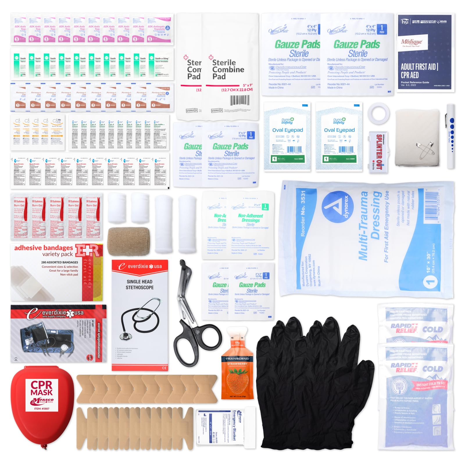 415-Piece First Aid Kit - Fully Stocked Portable Emergency Medical Supplies with Reflective Bag | First Responder & Disaster Preparedness Kit | Customizable Storage | Ideal for Home, Car, Camping & Workplace Safety (Lime Green)