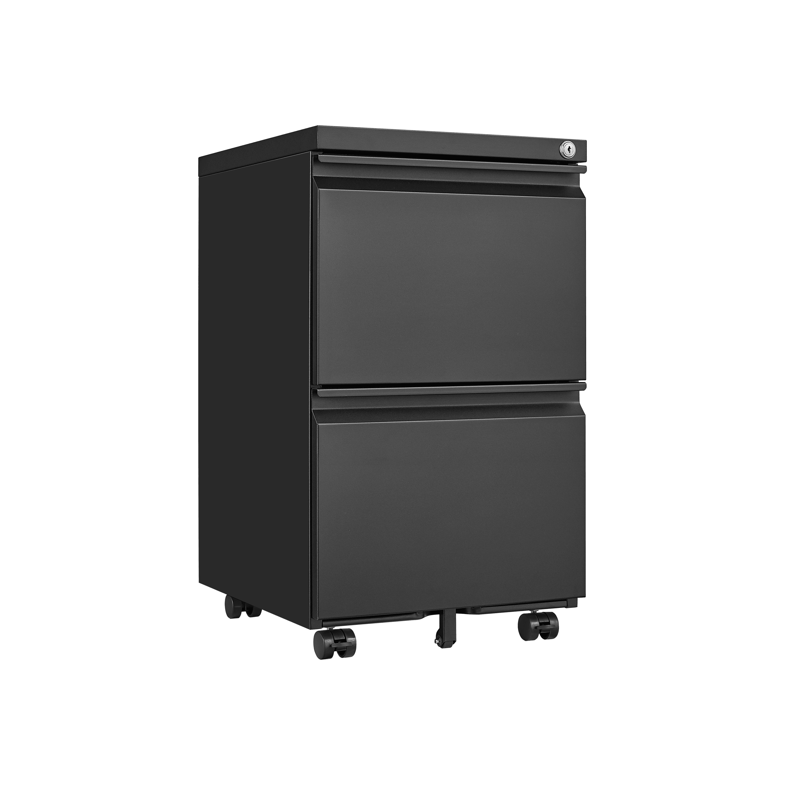 2 Drawer Locking File Cabinet - Metal Rolling Under Desk Storage for Letter, Legal & A4 Documents - Mobile Filing Cabinet for Home Office Organization - Easy Assembly Black - Perfect for Small Spaces & Workspace Storage Solutions