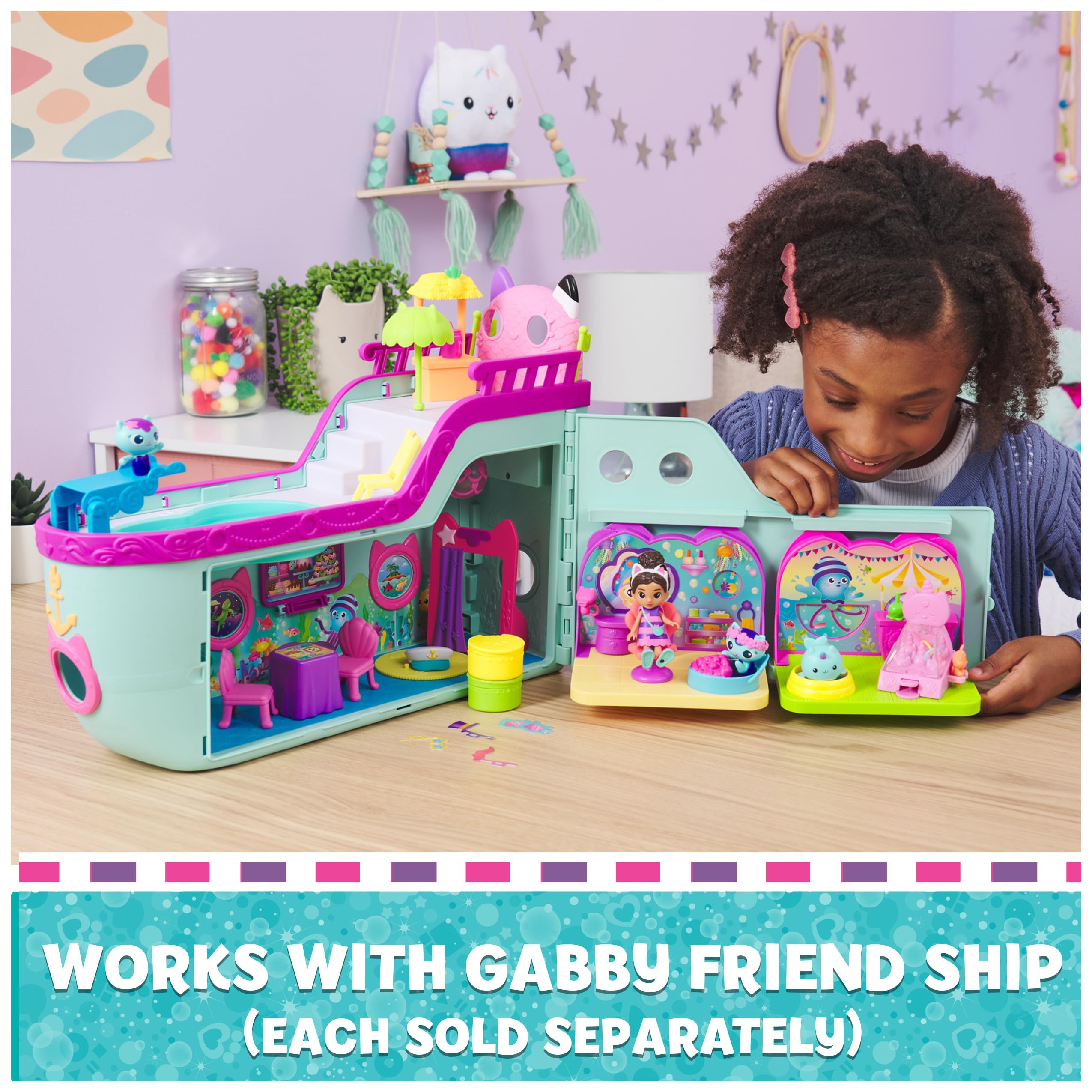 Gabby's Dollhouse Kitty Narwhal’s Carnival Room Playset - Includes Toy Figure, Surprise Toys & Dollhouse Furniture - Fun Pretend Play for Kids Ages 3+ - Perfect for Birthday Gifts & Imaginative Playtime