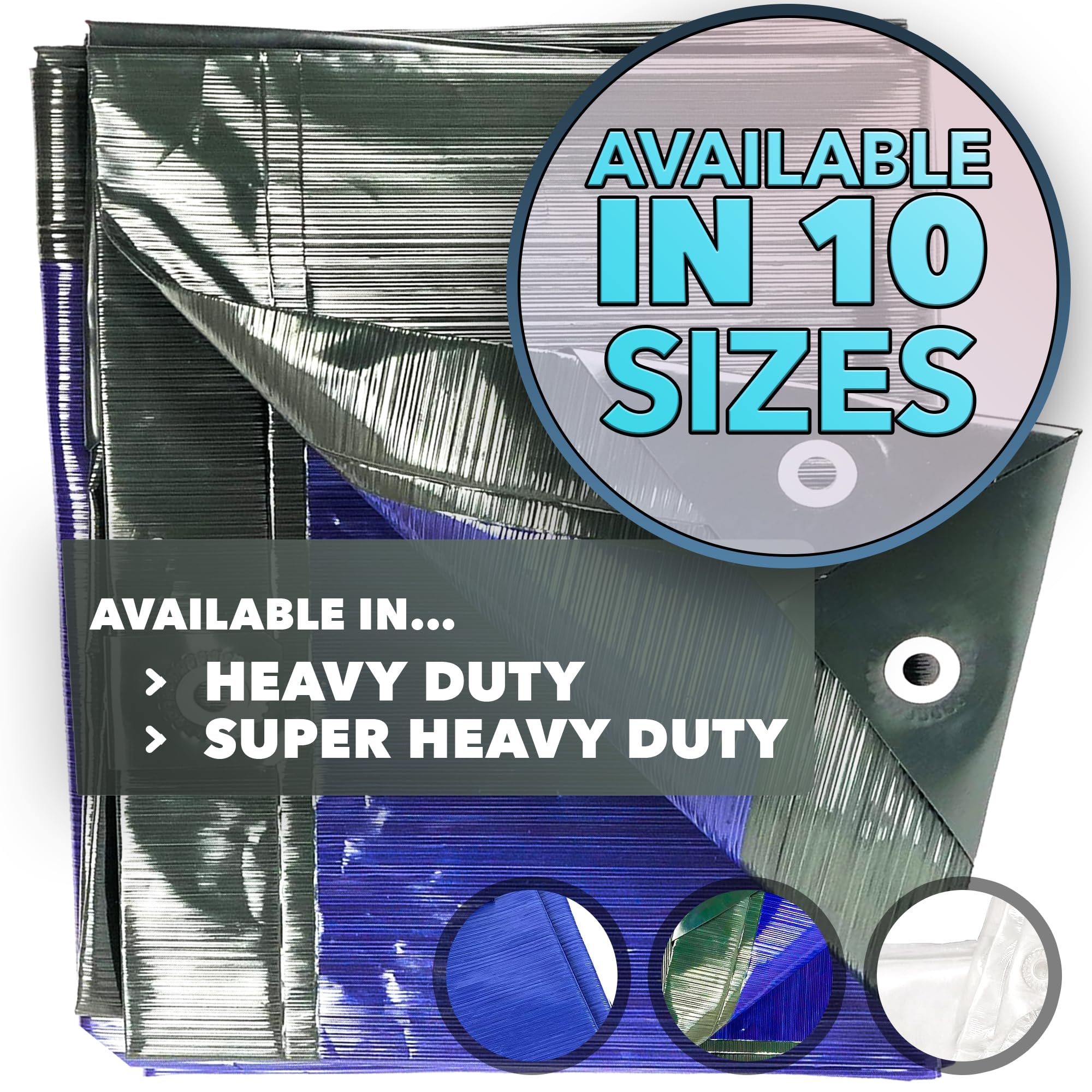 QUEEN OF TARPS | 16x20 Super Heavy Duty Waterproof Tarp - 200 GSM (20 MIL) UV & Tear Resistant | Perfect for Camping, Outdoor Furniture Covers, Car Protection, Tent Flooring, Painting Drop Cloths & Firewood Cover | Durable All-Weather Outdoor Use