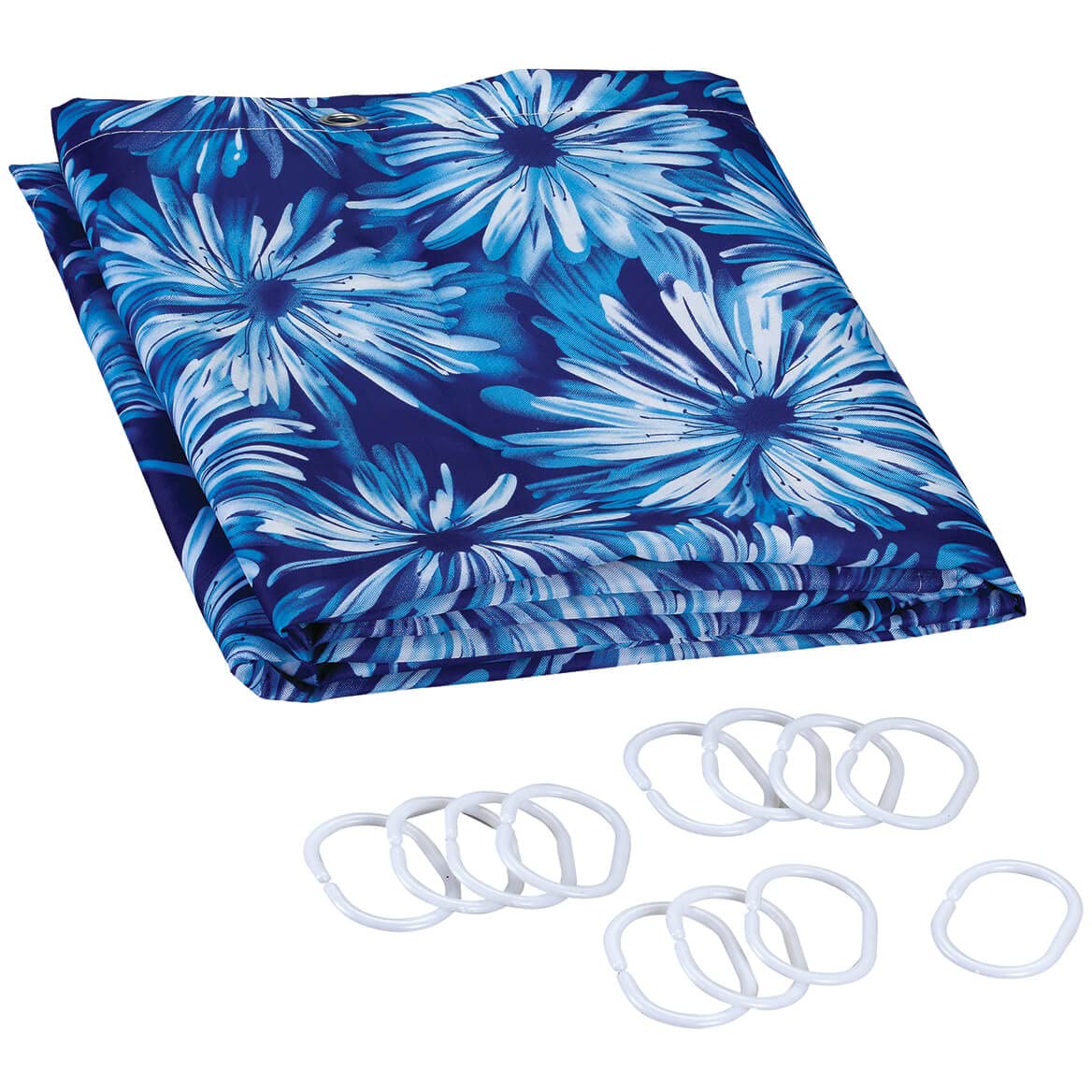 Premium Chrysanthemum Flower Shower Curtain with 12 Rust-Proof Hooks - Waterproof Bathroom Decor for Modern & Vintage Bathrooms
