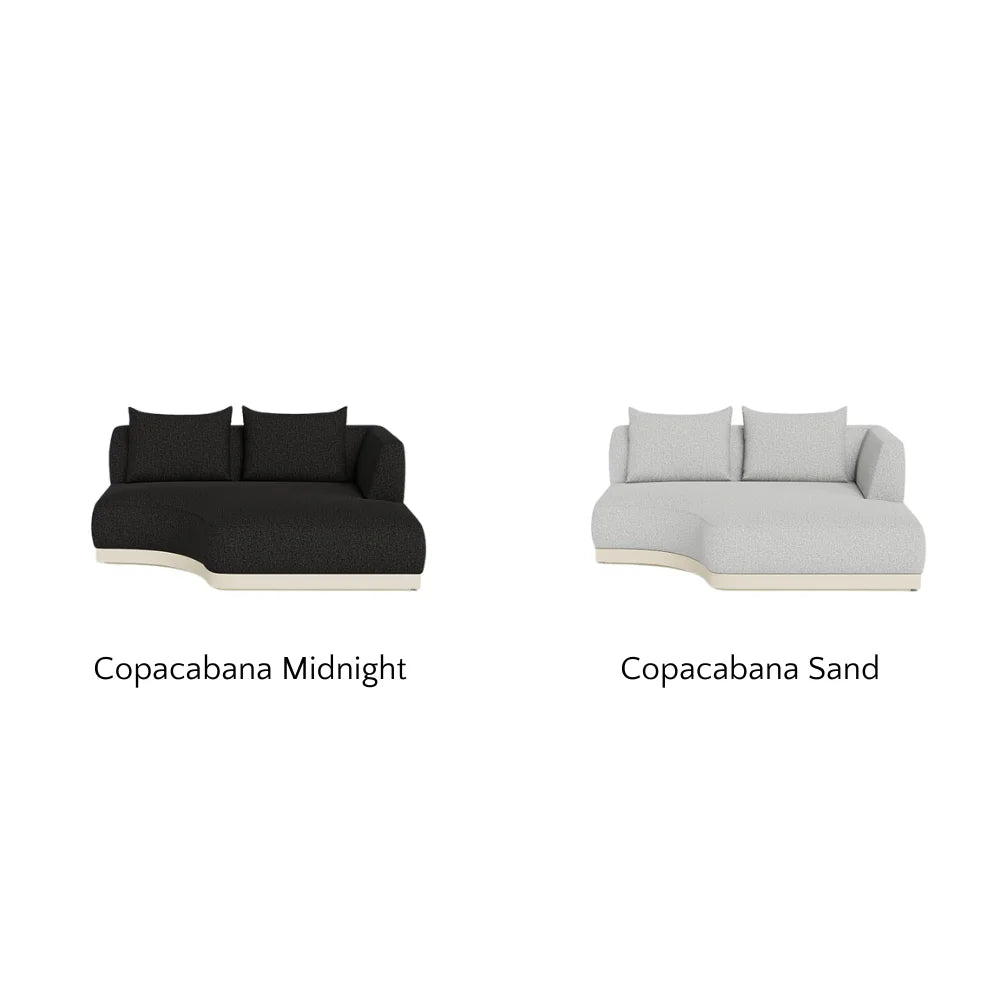 Amalfi Outdoor Curved Chaise Right Sectional Sofa - Waterproof Patio Furniture for Poolside, Garden & Backyard Relaxation