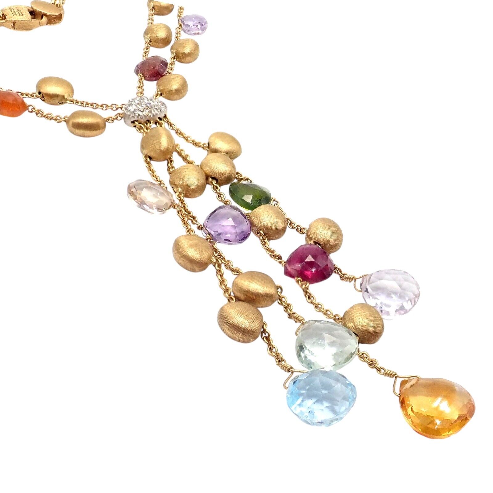 Authentic Marco Bicego 18k Yellow Gold Paradise Gemstone Diamond Necklace for Women - Elegant Jewelry Gift for Anniversary, Wedding & Special Occasions
