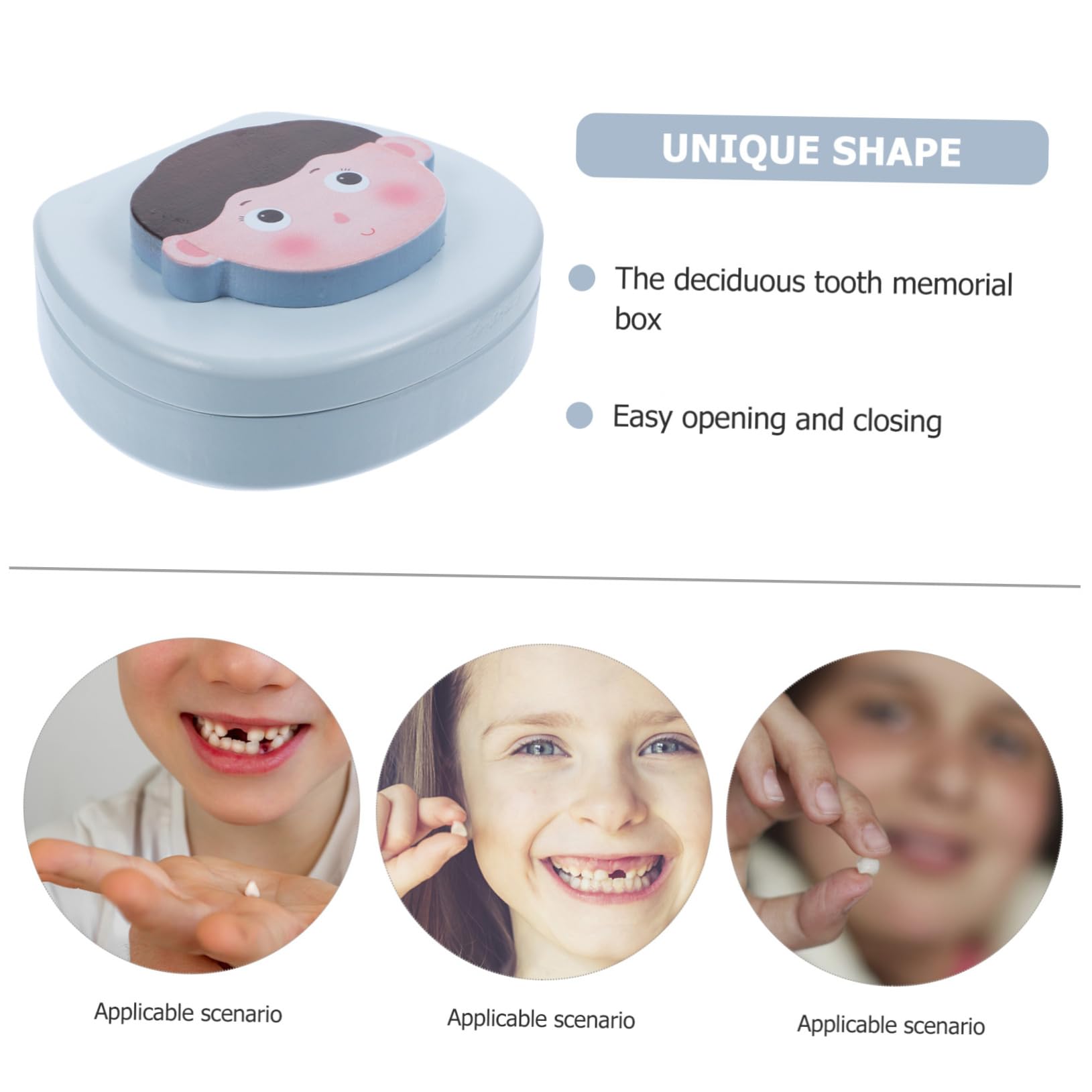 Toyvian 5-Piece Wooden Baby Tooth Keepsake Box Set - First Tooth Holder for Boys & Girls, Lost Teeth Storage with Engraved Design - Perfect Nursery Decor & Childhood Memory Preservation Gift