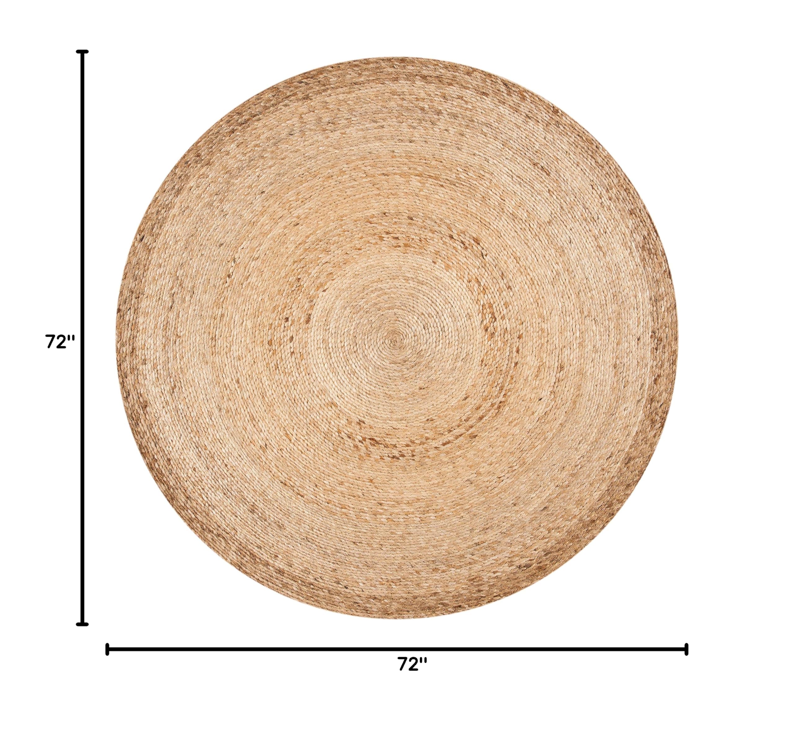SAFAVIEH Natural Fiber Round Collection 6' Round Handmade Jute Area Rug - Boho Country Charm for Living Room, Bedroom & Home Decor