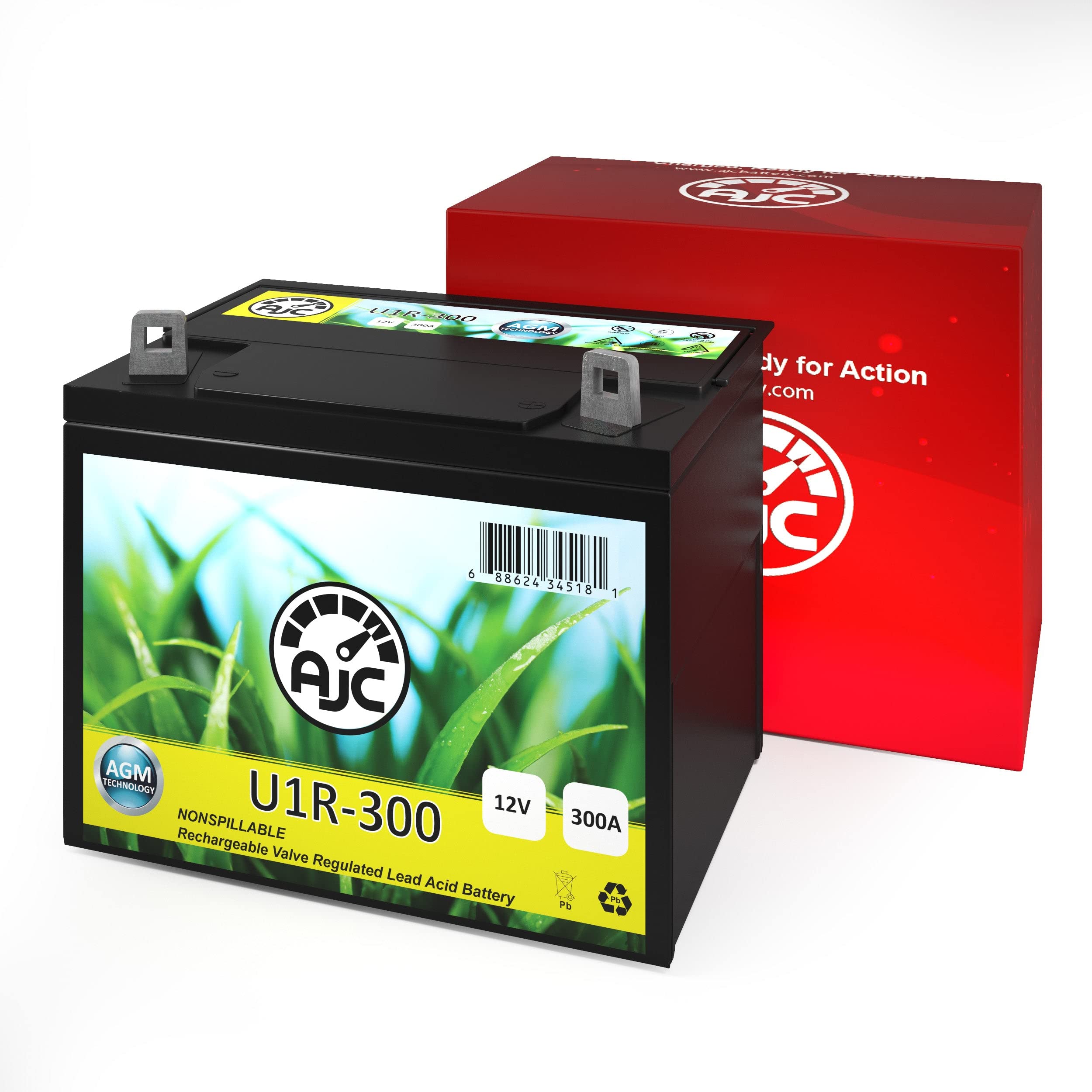 AJC U1R Lawn Mower Battery - Compatible with Dixon ZTR 6601 Zero-Turn Tractor - Replacement Power Source for Outdoor Yard Equipment & Landscaping Tools