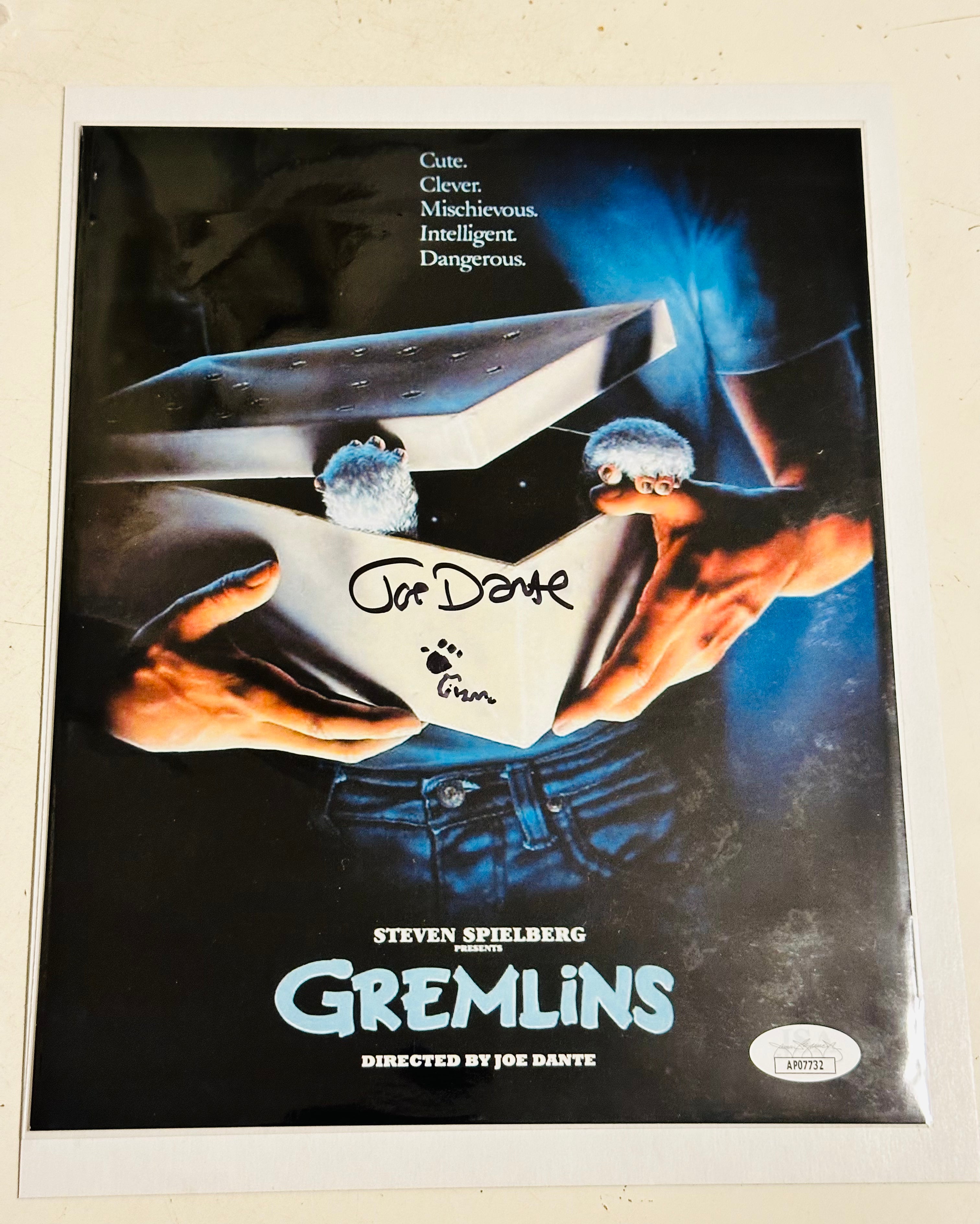 Rare Joe Dante Autographed Gremlins Movie 8x10 Photo - JSA Certified Collectible for Film Memorabilia Fans and Home Theater Decor