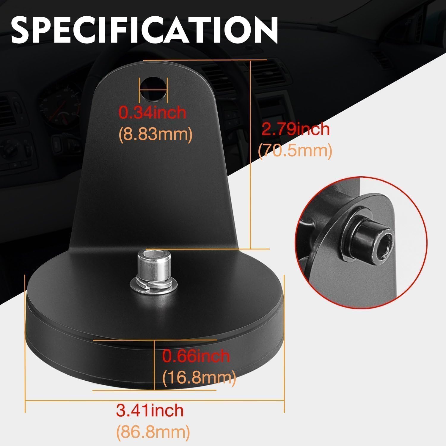 2pcs Magnetic Base Mounting Brackets - Powerful Suction Holder for LED Light Bars, Pods & Off-Road Driving Lights - Perfect for 4x4 Trucks, ATVs & Off-Road Vehicle Lighting Installation