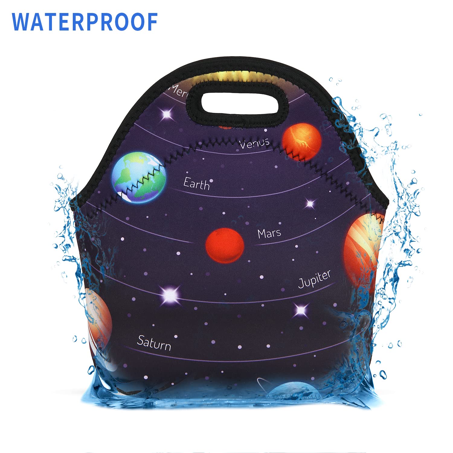 Violet Mist Neoprene Insulated Lunch Bag - Waterproof Reusable Lunch Tote for Women & Men - Perfect for Work, School, Picnics & Outdoor Activities - Great Christmas Gift & Thanksgiving Present