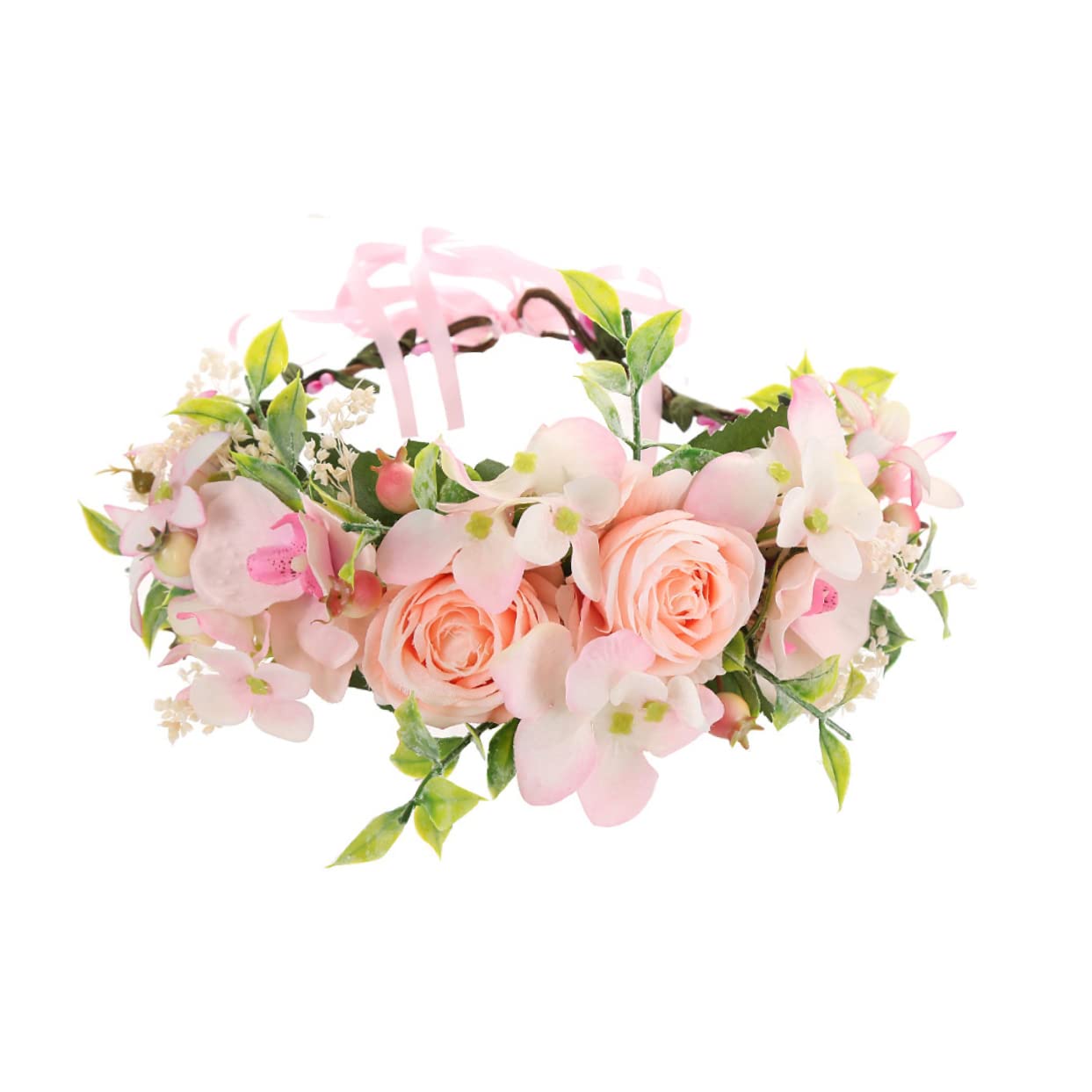 Beaupretty 2-Piece Floral Headband Set - Rose Flower Crown Hair Accessories for Brides, Flower Girls & Weddings | Perfect for Bridal Showers, Photo Props & Boho-Themed Events