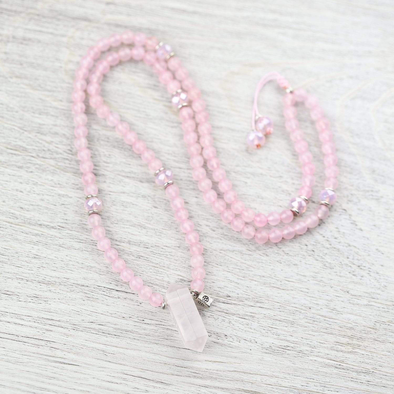 Healing Heart Chakra Crystal Mala Beads - 108 Meditation Prayer Necklace for Positive Energy & Emotional Balance | Perfect for Yoga, Reiki & Spiritual Healing