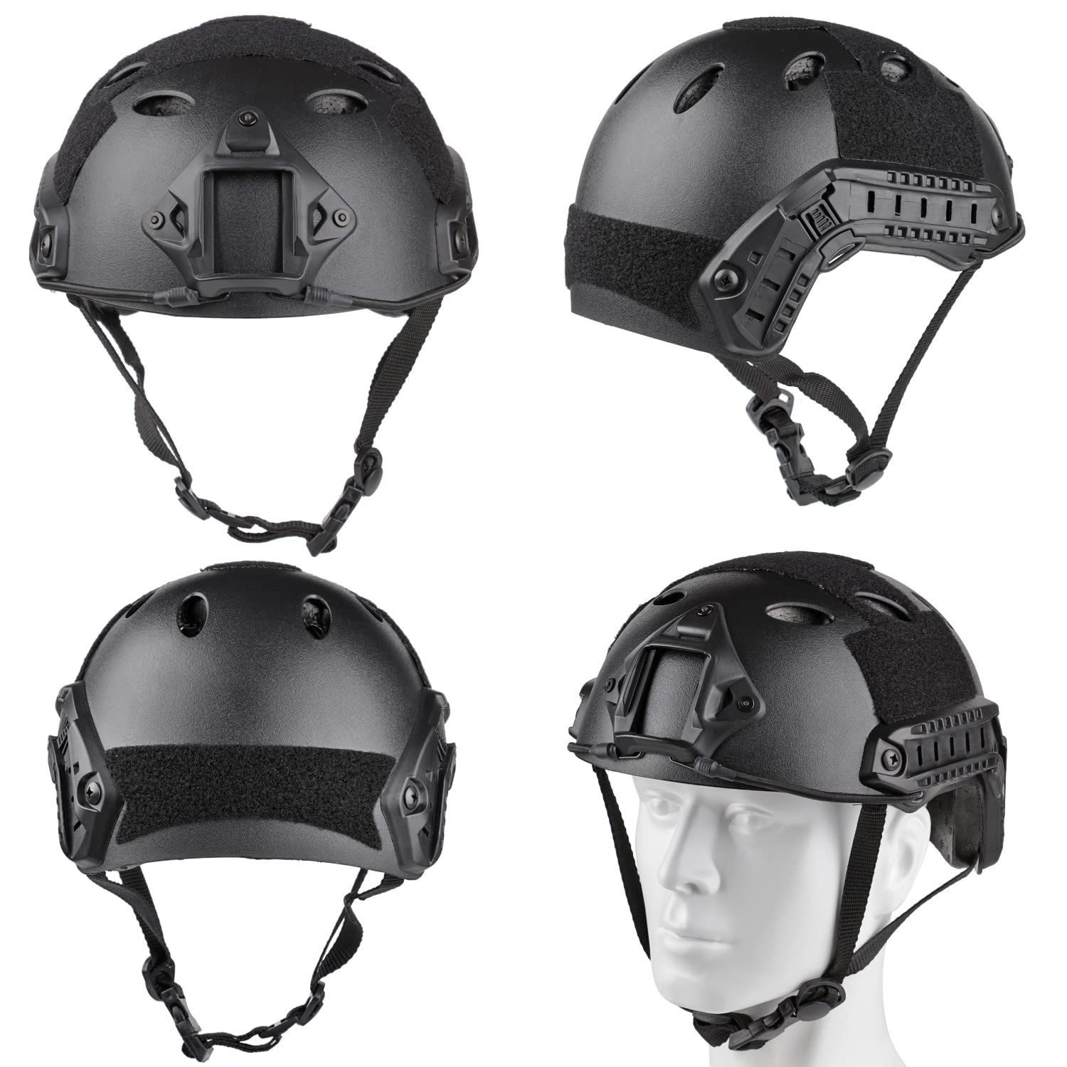Tactical Airsoft Helmet Black - Military Style Protective Gear for Airsoft, Paintball & Outdoor Sports | Lightweight & Durable for Tactical Training & Cosplay | Perfect for Airsoft Battles, Military Simulation & Outdoor Adventures | Ideal for Combat Training, Paintball Matches & Tactical Enthusiasts | Great for Airsoft Tournaments, Military Reenactments & LARP Events | Use for Skirmishes, Training Drills, Cosplay & Tactical Role-Playing